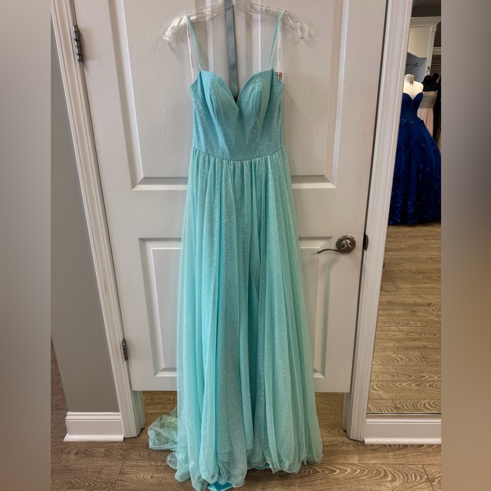 Christina Wu Aqua Blue Prom Dress